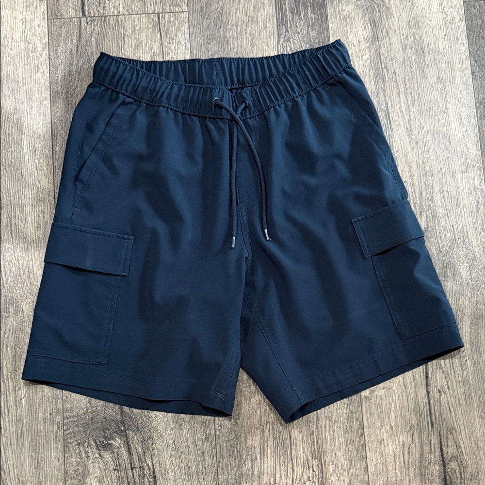 Men's Elastic Waist Cargo Shorts - Navy